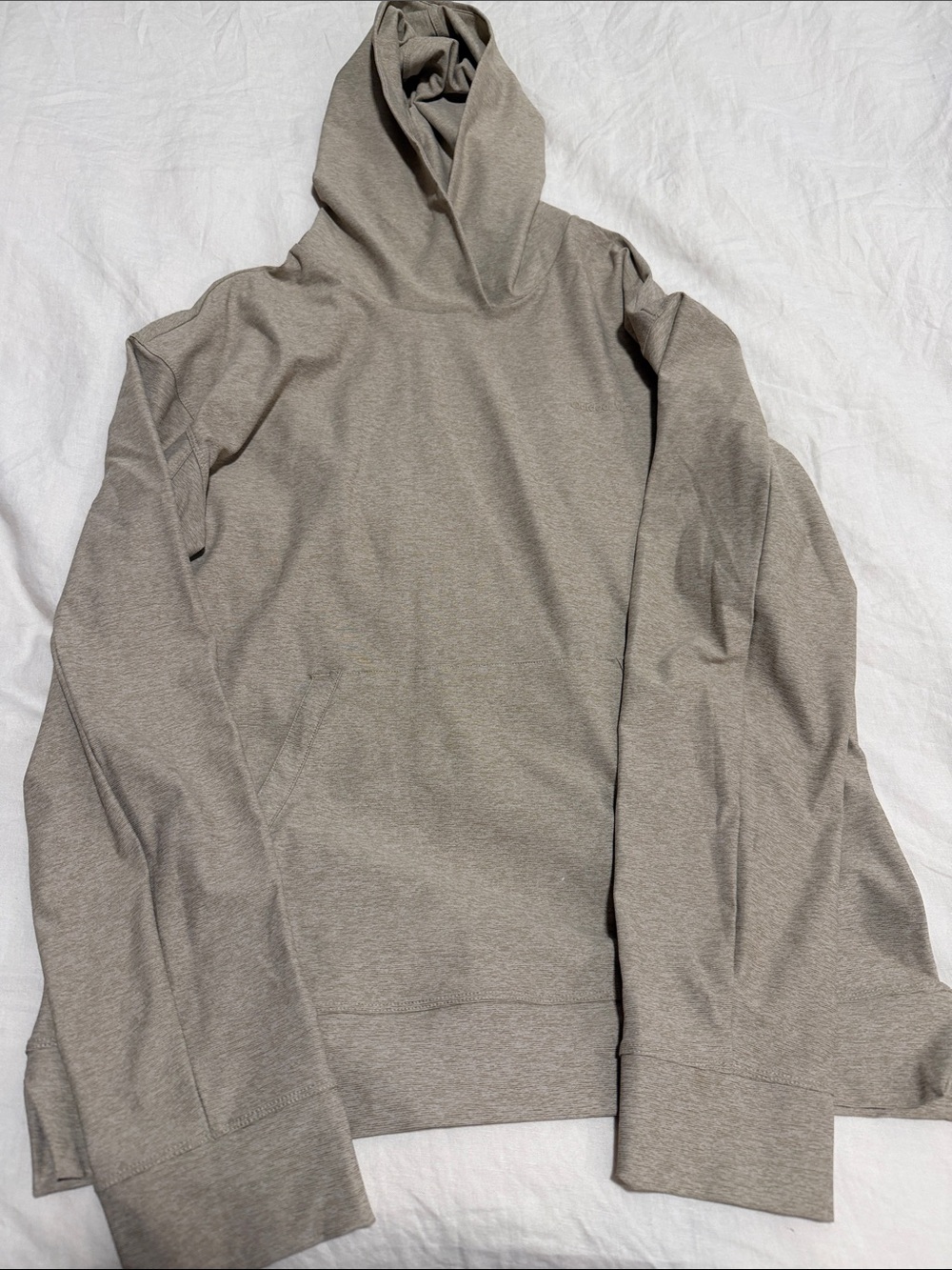 Outdoor Voices Taupe Gray Hooded Pullover